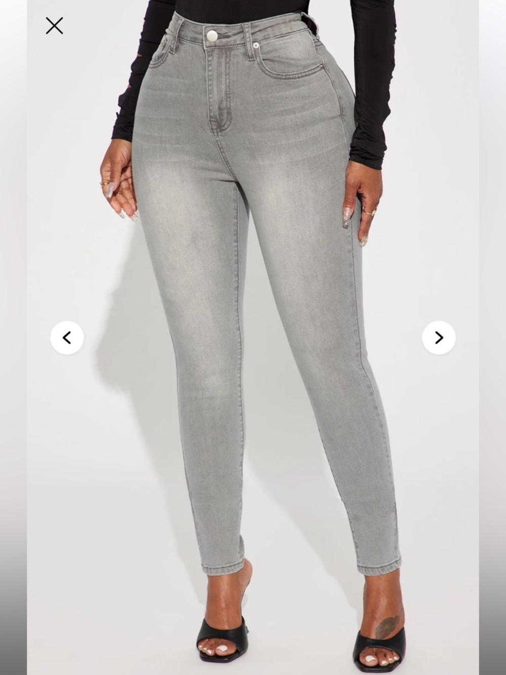 Fashion Nova High-Waist Gray Jeans